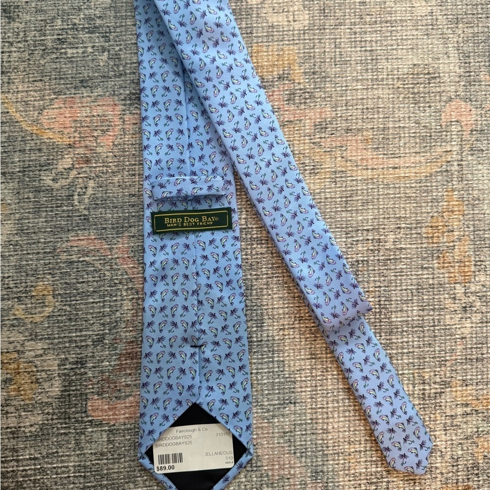 Bird Dog Bay Men’s NEW Gone Fishing Tie - Blue - Picture 6 of 7